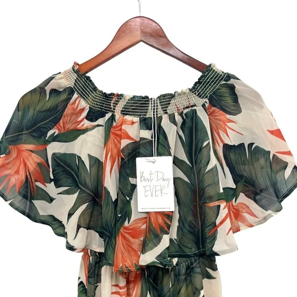 Show Me Your Mumu Hacienda Maxi Dress Off Shoulder Paradise Tropical Floral XS - Picture 7 of 13